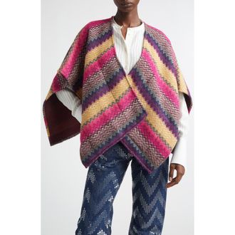Missoni Zigzag Stripe Cape in 0002 Yellow/Red Multi at Nordstrom