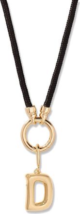 Brook & York Kai Initial Charm Necklace in Gold/Black D at Nordstrom