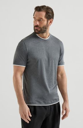 Brunello Cucinelli T-shirt with faux-layering in Dark Grey at Nordstrom, Size Xxx-Large Eu