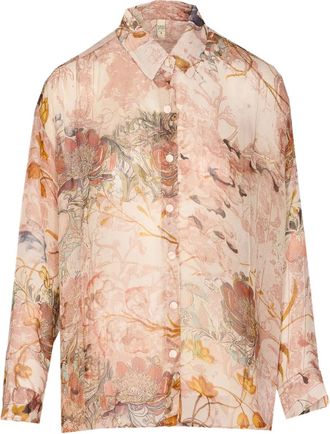 Yavi Blouse met print en knopen - Beige