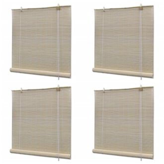 Berkfield Home Bamboo Roller Blinds 4 pcs 120x160 cm Natural in Beige