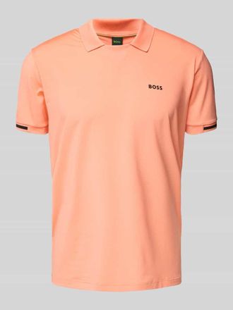 HUGO BOSS Regular Fit Poloshirt mit Label-Print Modell Palle in Lachs, Gr&ouml;&szlig;e L