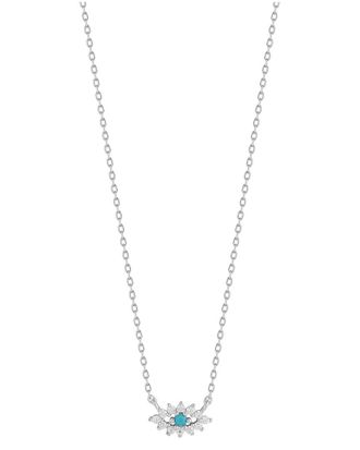 Sphera Milano Silver Cz Evil Eye Necklace
