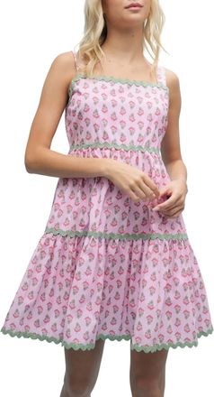 Wishlist Sweet Garden Tiered Mini Dress In Pink
