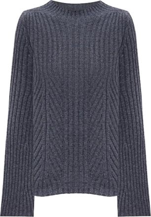 Twinset Ronde hals knitwear - Dames - Ronde hals truien - Grijs - XS - Wol - Truien & Vesten