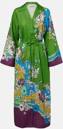 Alemais Al&eacute;mais Nanci printed linen shirt dress