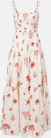 Agua Bendita Lima printed linen maxi dress