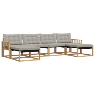 vidaXL Conjunto De Sof&aacute;s De Exterior 6 Pcs Blanco Y Gris Claro Vidaxl