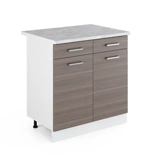 Vicco Mueble Bajo De Cocina R-line, Gris, 80 Cm, Et M&aacute;rmol
