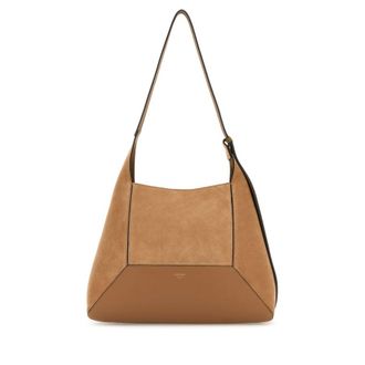 Jimmy Choo London Camel Suede Medium Diamond Shoulder Bag