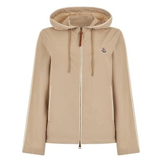Moncler Light Jackets, female, Beige, Size: XL Sarracenia Hooded Jacket