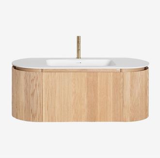 Sklum Conjunto De Muebles De Ba&ntilde;o En Madera Con Lavabo Integrado Carsone Sklum