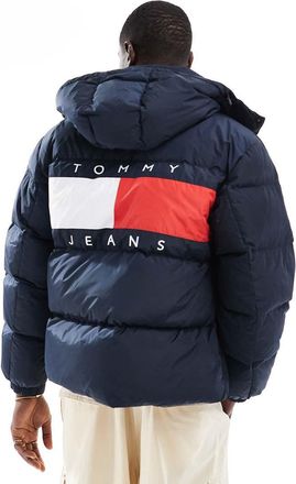 Tommy Jeans Alaska - Piumino blu navy con bandiera sul retro