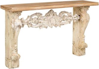 Wanderlust Deco Recibidor De Madera Y Magnesio Blanco 146x32x90h Cm