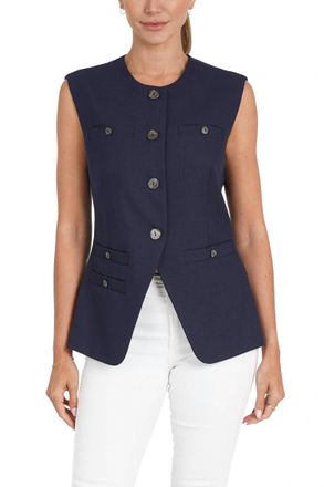 Love Token Hailey Woven Vest In Navy