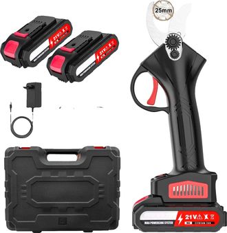 OEM Podadora El&eacute;ctrica Inal&aacute;mbrica, Motor Sin Escobillas, Corta Ramas F&aacute;cilmente, Color Negro, Incluye 2 Bater&iacute;as