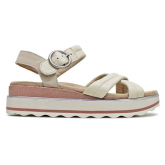 Vionic Reyna Suede Leather Womens Comfort Sandals - Cream - Size:UK 6