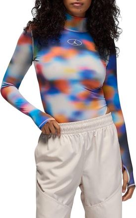 Nike Jordan Flight Mountainside Long Sleeve Thong Bodysuit in Pure Platinum at Nordstrom, Size Xx-Large