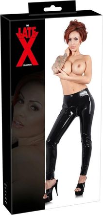 OEM Late X - Leggings Ajustados De L&aacute;tex Con Cremallera En La Entrepierna, Color Negro, Talla 2xl