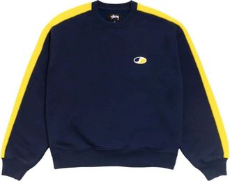 St&uuml;ssy Paneled Stripe Crew Navy 118621-NAVY