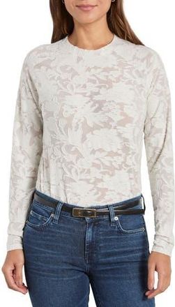 Splendid Cece Floral Semisheer Long Sleeve Top in Pale Oak at Nordstrom Rack, Size X-Small