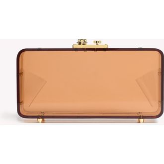 Gianvito Rossi Val&igrave; Plexi Clutch in Metallic Gold Plexi at Nordstrom, Size Small