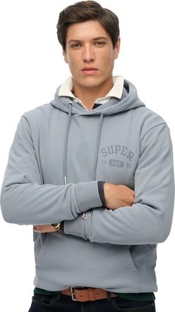 Superdry hoodie lichtblauw effen opdruk capuchon