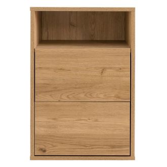 Kenay Home Mesita de noche efecto madera natural 40 cm x 42 cm