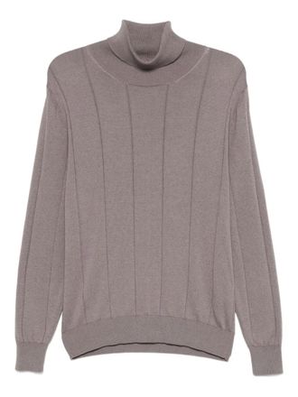 Eleventy turtleneck ribbed sweater - men - Cotton/Cashmere - 3XL - Grey