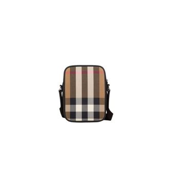 Burberry Paddy Check Messenger Tas - Heren - Tassen - Beige - Maat: ONE Size Katoen