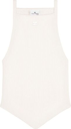 Courr&egrave;ges Square Neck Sleeveless Knit Top