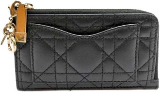Dior Black Leather Coin Purse/Coin Case (Pre-Owned)