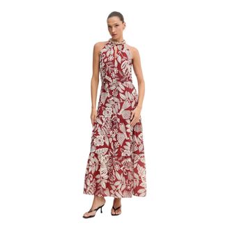 Oui Kleedjes, Dames, Veelkleurig, XS, Maxi Jurk