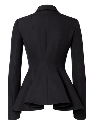 Fendi grain-de-poudre wool jacket - women - Wool/Cupro - 44 - Black