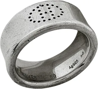 Herm&egrave;s Silver 925 Band Ring (Pre-Owned)
