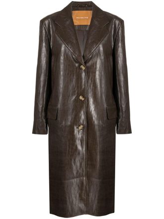 Rejina Pyo Kara faux-leather coat - Brown