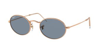 Ray-Ban RB3547 Oval Polarized 9202S2 Mens Sunglasses Gold Size 51