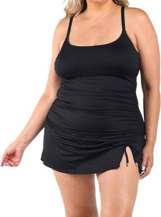 La Blanca Island Goddess Lingerie Strap Tankini Swimsuit Top In Black