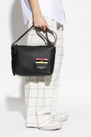 Balenciaga Credit Small Shoulder Bag, Mens, Black