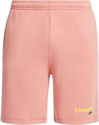 Lacoste logo-print organic cotton track shorts - men - Organic Cotton - 7 - Pink