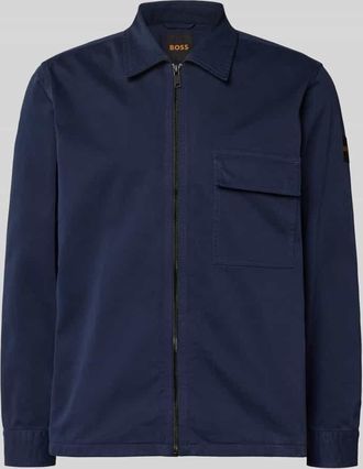 Boss Orange by Hugo Boss BOSS Orange Regular Fit Hemdjacke aus reiner Baumwolle Modell M_LORUM in Marine, Größe XXXL