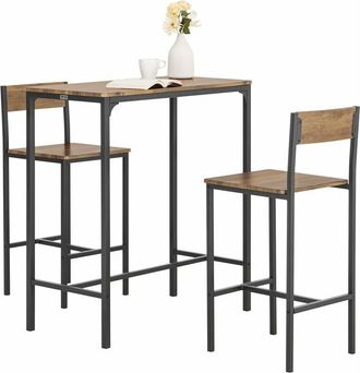 SoBuy OGT03-XL,Hight Bar Set-1 Bar Table and 2 Stools with Backs - Sobuy