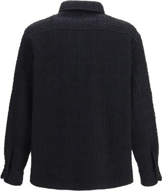 Valentino Mens Textured High-Neck Jacket Nero