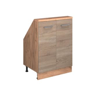 Vicco Armario De Cocina Para Techo Inclinado R-line, Roble Sonoma/goldkraft, 60 Cm Con 2 Puertas, Vicco