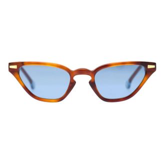 Kyme Alessandra Col 4 -Kymini Cat-Eye Tortoiseshell Sunglasses with Gold Accents