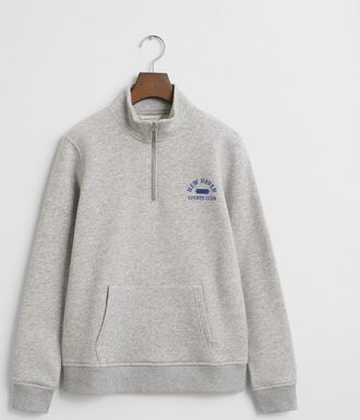 GANT Teens Graphic Half-Zip Sweatshirt (158/164) LIGHT GREY MELANGE