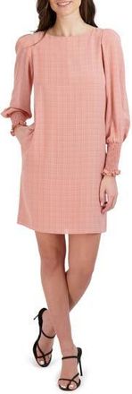 Julia Jordan Check Long Sleeve Shift Dress in Blush at Nordstrom Rack, Size 10
