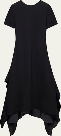 Loewe Short-Sleeve Asymmetric-Hem Midi Dress