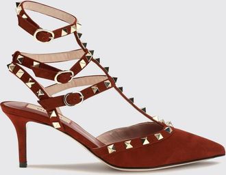 Valentino Garavani D&eacute;collet&eacute; slingback Rockstud in camoscio con borchie