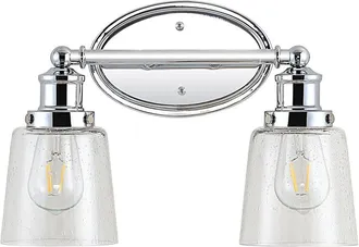 Jonathan Y Designs Jonathan Y Beverly 15 2 Light Iron Seeded Glass Classic Cottage Led Vanity Light